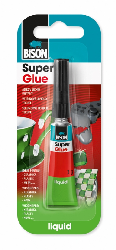 Bison Super Glue Liquid 3g Jumbo Card Bison Super Glue Liquid 3g Jumbo Card